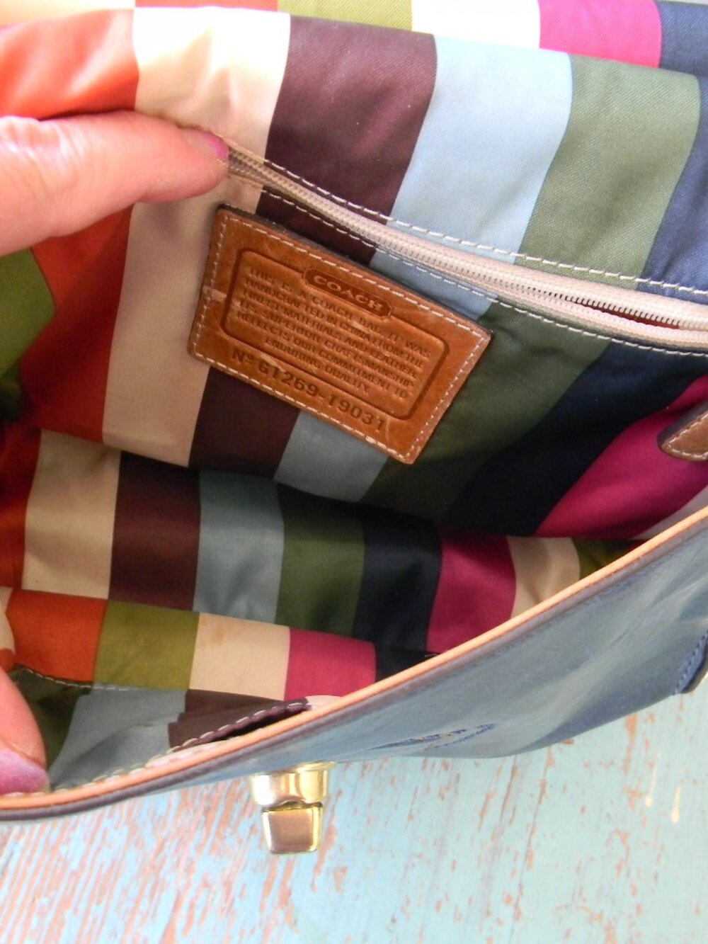Coach 70th Anniversary Legacy Willis 19031 Navy Leather Colorblock Crossbody - Picture 9 of 10